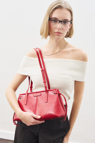 Stripe-Detail Bag Burgundy