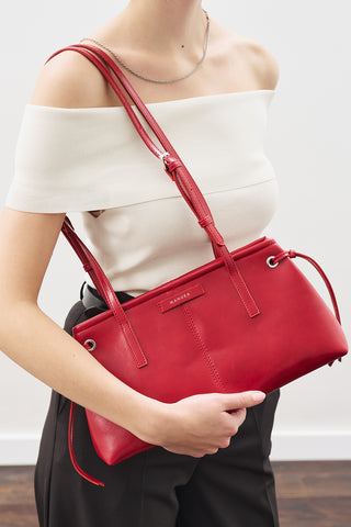 Stripe-Detail Bag Burgundy