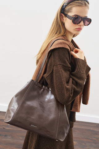 SQUARE TOTE ÇANTA KAHVERENGİ