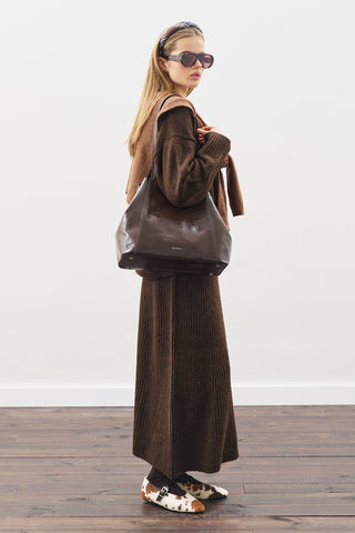 SQUARE TOTE ÇANTA KAHVERENGİ