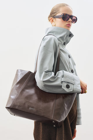 SQUARE TOTE ÇANTA KAHVERENGİ