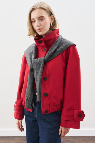 GENİŞ YAKALI TRİKO ŞAL ANTRASİT