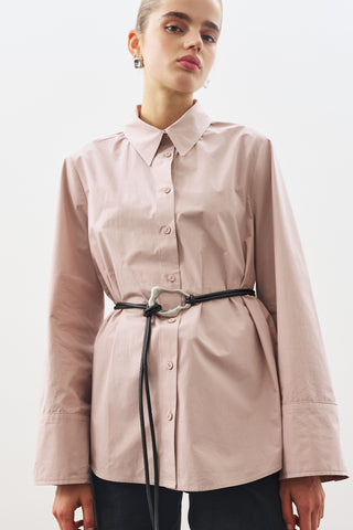 Wide Buckle Cord Belt Black