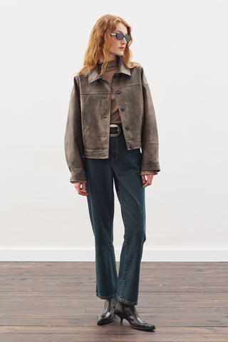 Distressed Leather Jacket Vintage