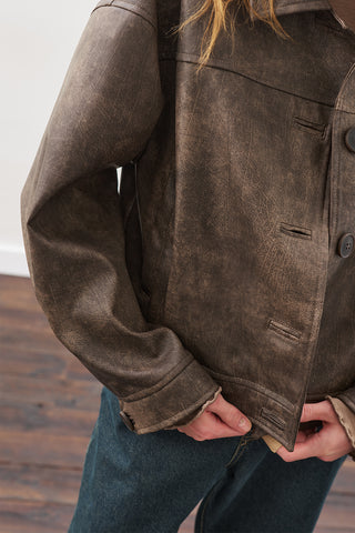 Distressed Leather Jacket Vintage