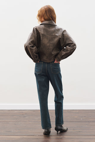 Distressed Leather Jacket Vintage