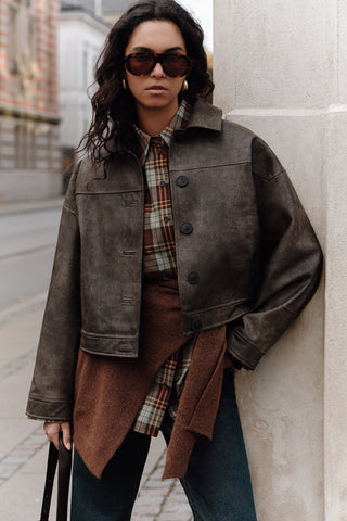Distressed Leather Jacket Vintage