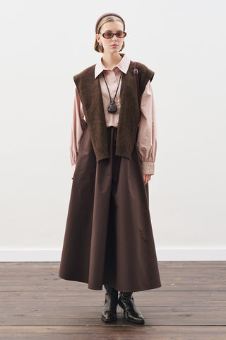 Ruffled Premium Skirt Dark Brown