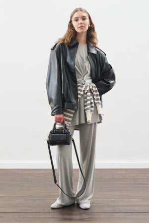 Knotted Trouser Set Grey Melange