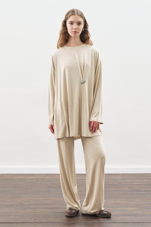 Knotted Trouser Set Stone