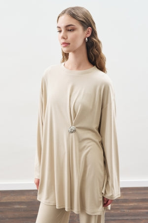 Knotted Trouser Set Stone