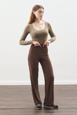 Knotted Trouser Set Brown