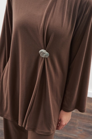 Knotted Trouser Set Brown