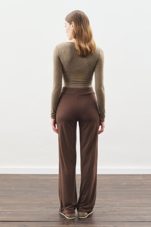 Knotted Trouser Set Brown