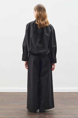 Stitch Detail Bomber Shirt Black