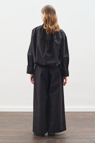Stitch Detail Bomber Shirt Black