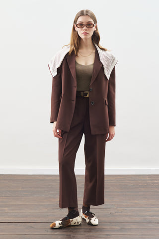 Oversized Cut Blazer Dark Brown