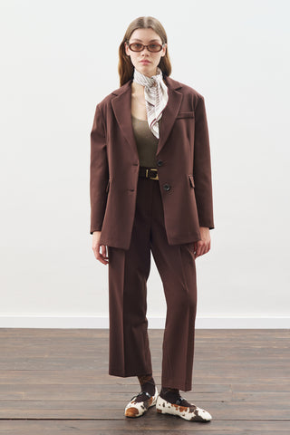 Oversized Cut Blazer Dark Brown