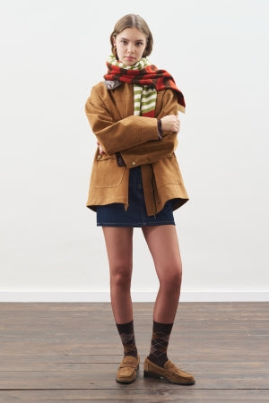 Suede Jacket With Patch Pockets Camel