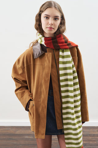 Striped Long Scarf Green