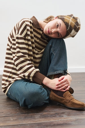 Oversized Polo T-Shirt Brown