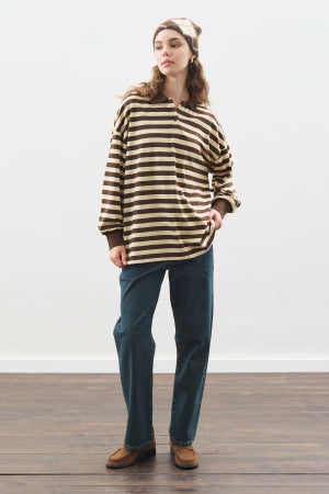 Oversized Polo T-Shirt Brown