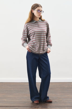 Oversized Polo T-Shirt Grey