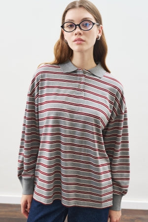 Oversized Polo T-Shirt Grey