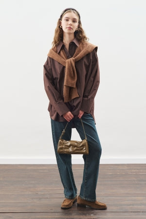 Oversized Statement Shirt Dark Brown