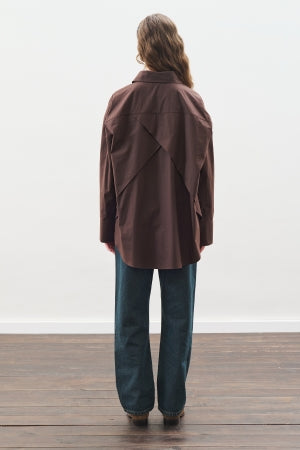 Oversized Statement Shirt Dark Brown