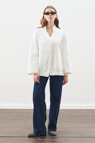 Tailored Bomber Jacket Ecru