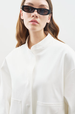 Tailored Bomber Jacket Ecru