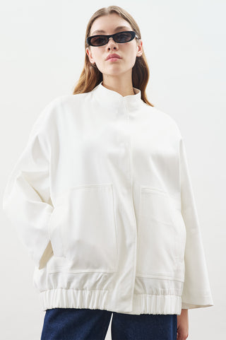 Tailored Bomber Jacket Ecru