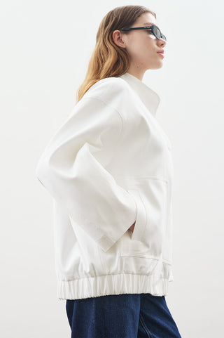 Tailored Bomber Jacket Ecru