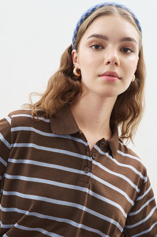 Striped Polo T-Shirt Blue