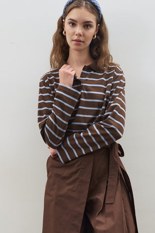 Striped Polo T-Shirt Blue