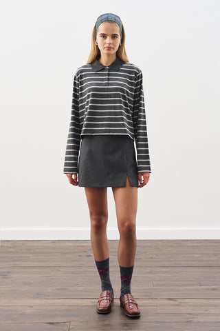 Striped Polo T-Shirt Anthracite