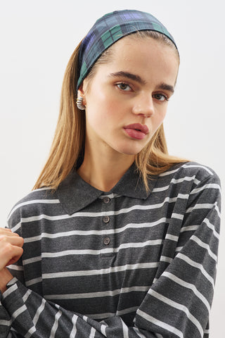 Striped Polo T-Shirt Anthracite