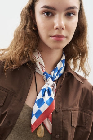 Stitch Detail Bomber Shirt Brown