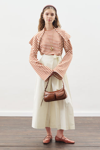 Striped T-Shirt With Scarf Detail Tile