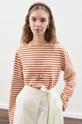 Striped T-Shirt With Scarf Detail Tile