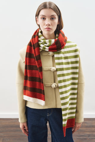 Striped Long Scarf Green