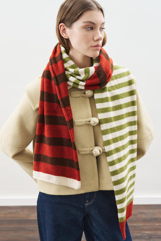 Striped Long Scarf Green