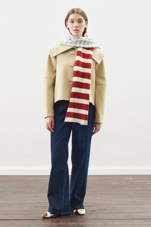 Striped Long Scarf Blue