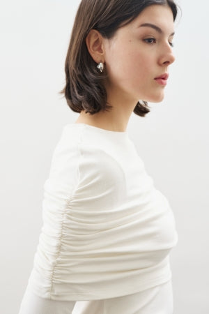 Ruched Detail Blouse Ecru