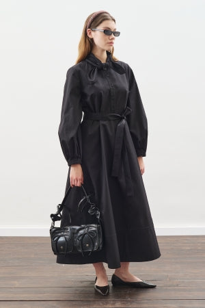 Tie Neck Dress Black