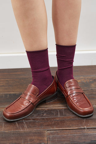 Seamless Ankle Socks Burgundy
