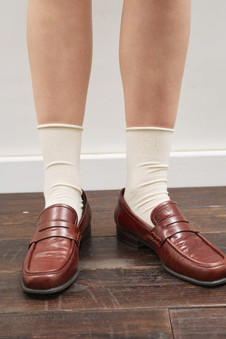 Seamless Ankle Socks Ecru