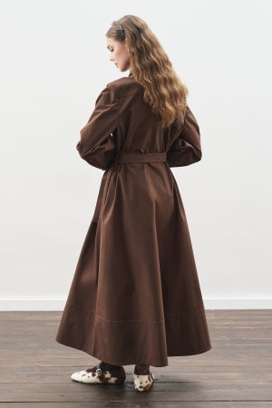 Tie Neck Dress Brown