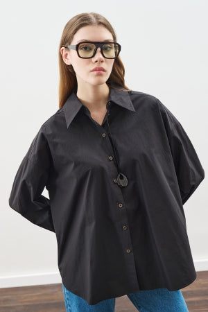 Oversized Statement Shirt Black